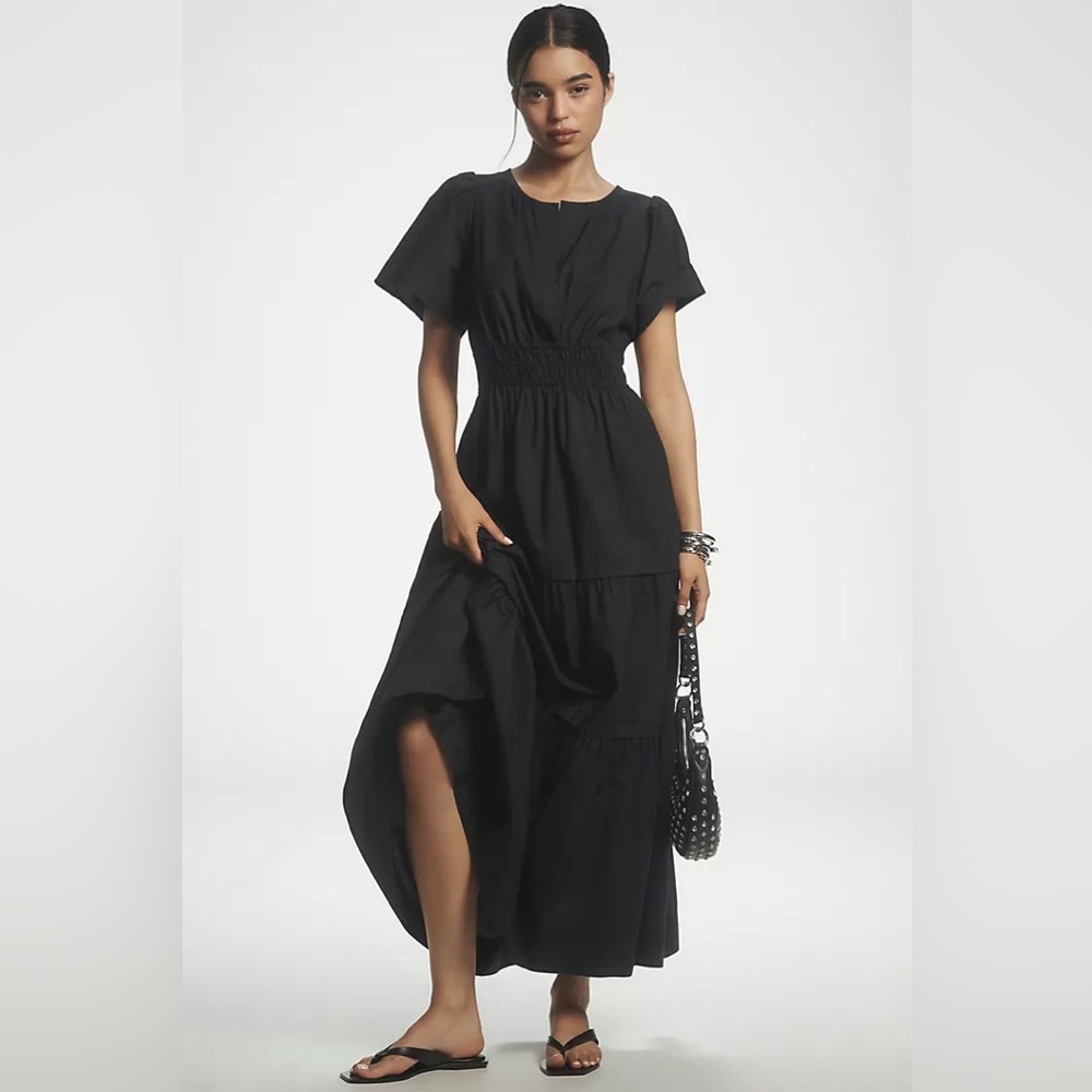 Anthropologie The Somerset Maxi Dress Size XS In Black